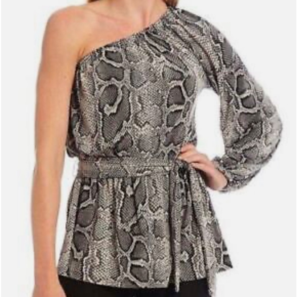 Great DEALS 
Michael Kors snake print, one shoulder top